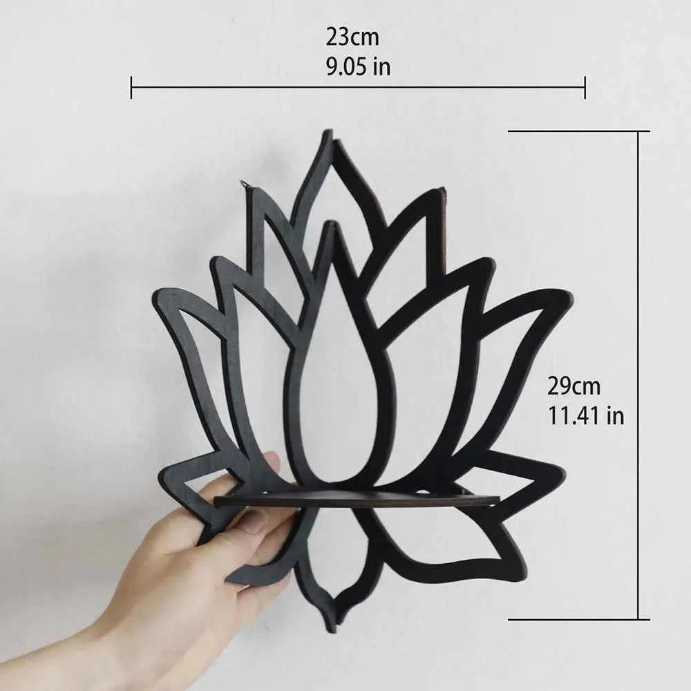 Lotus Floating Wall Shelf Crystal Shelf Display Home Wood Decor Aesthetic Room Decoration Modern Home Decoration Shelf