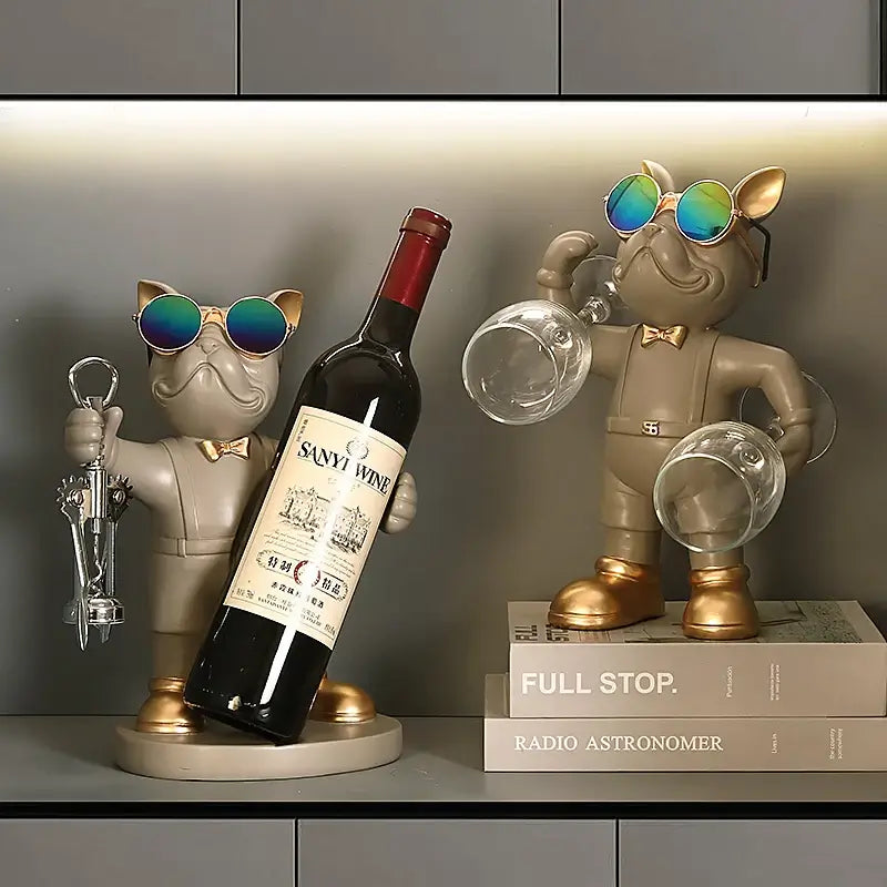 French Bulldog wine bottle holder