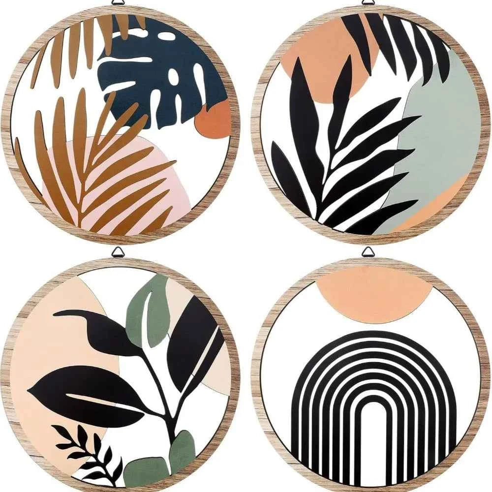 3/4pcs Home Decor Wooden Wall Decoration Cartoon Creative Wall Hanging Exquisite Art Background Pendant Gift