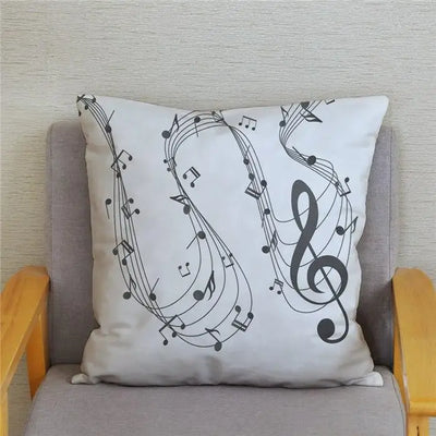 Kussenhoes met Cartoon Muziekprint