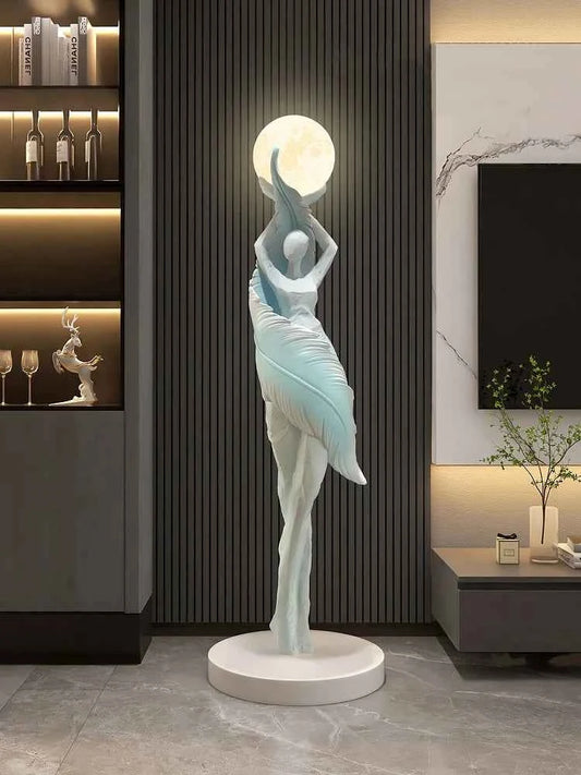 Home Decor Abstract Girl Statues Floor Decor Living Room Large Welcome Sculptures Artistic Ornaments Housewarming Gift Figurines