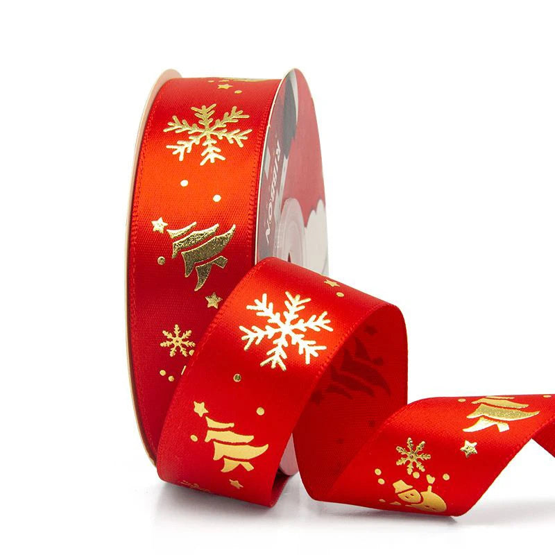 Christmas Ribbon Decoration - 5 Yards Premium Gift Wrapping & Tree Ornament Ribbon