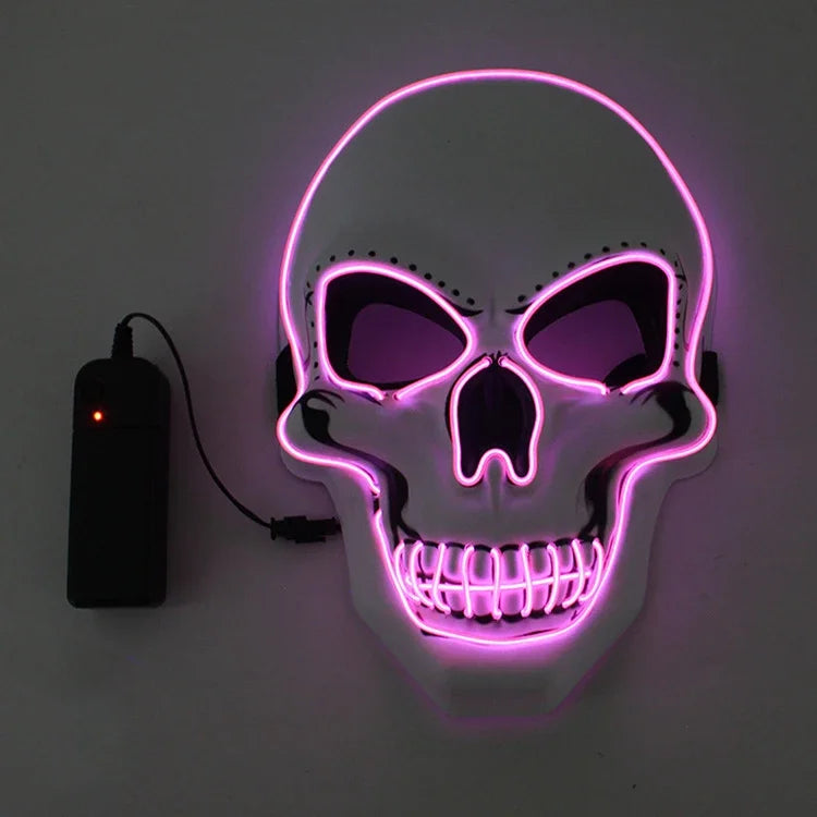 Halloween Horror Skull Mask LED Cold Light Mask LED Halloween Mask Cosplay Mask Halloween Party Decoration Luminous Skull Masks