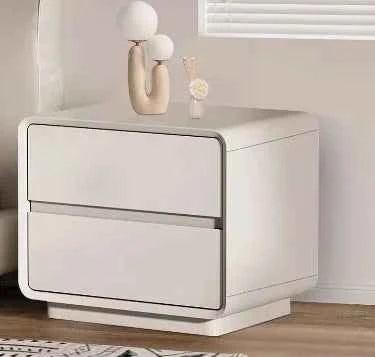 Minimalist Wood Nightstand with Storage Drawers - Modern Bedroom Furniture