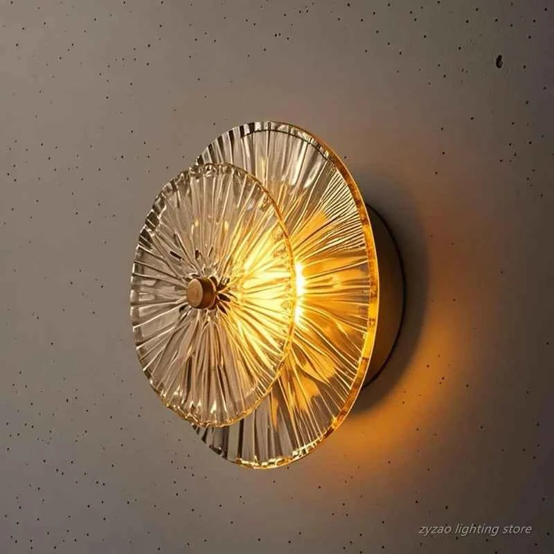 Post-modern Home Decor Living Room Background Wall Lamp Bedroom Bedside Light Fixtures Luxury Glass Corridor Aisle Sconces