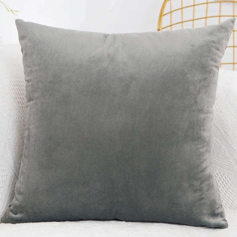 Velvet Throw Pillow Cover - Decorative Square Cushion Case for Sofa & Bedroom