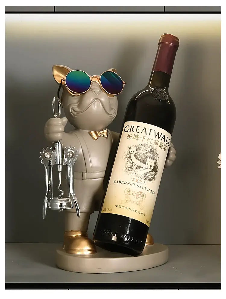 French Bulldog wine bottle holder