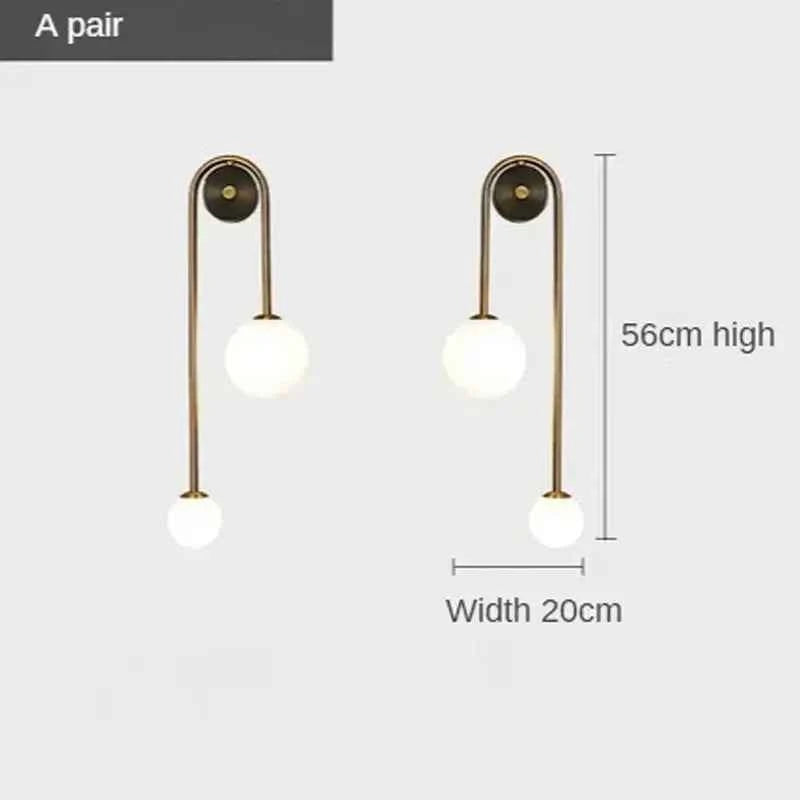 Modern Gold LED Wall Light - Glass Ball Bedside Sconce Lamp