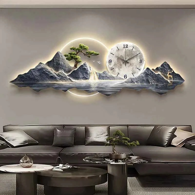 Living Room Wall Clocks Art Mural Luxury Large Aesthetic Modern Wall Watch Creative Large Silent Reloj De Pared Home Decoration