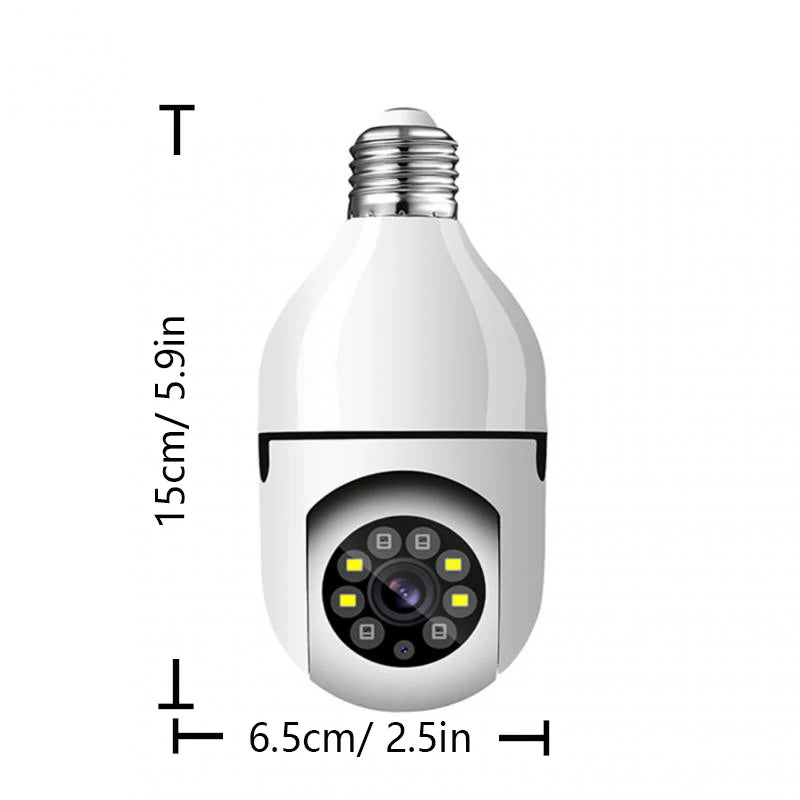 Lamp Bulb Camera 360° Swivelling Ip Camera 1080p Outdoor Waterproof Night Zoom
