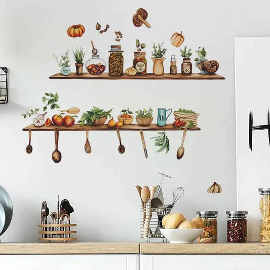 Creative Kitchen Appliances Shelving Dining Room Kitchen Background Wall Decor Beautifying Home Improvement Wall Stickers