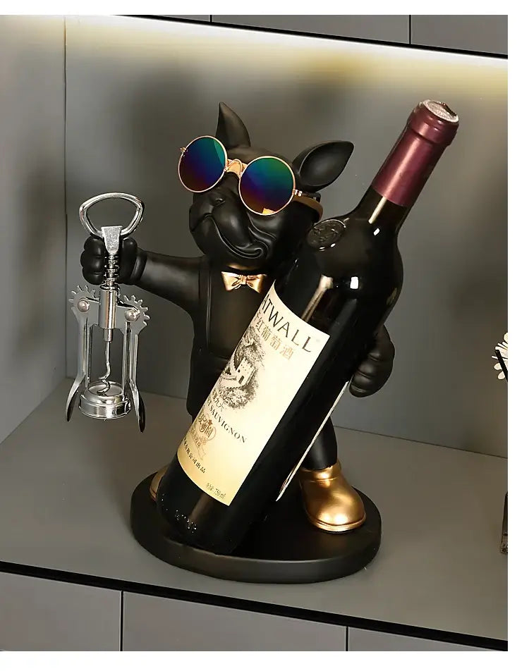 French Bulldog wine bottle holder