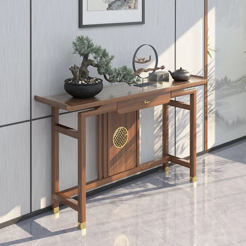 Minimalistische Houten Hoektafel Woondecoratie