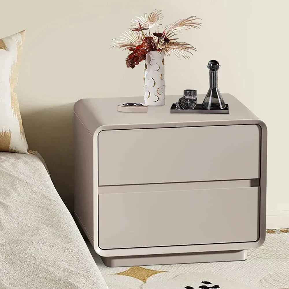 Minimalist Wood Nightstand with Storage Drawers - Modern Bedroom Furniture