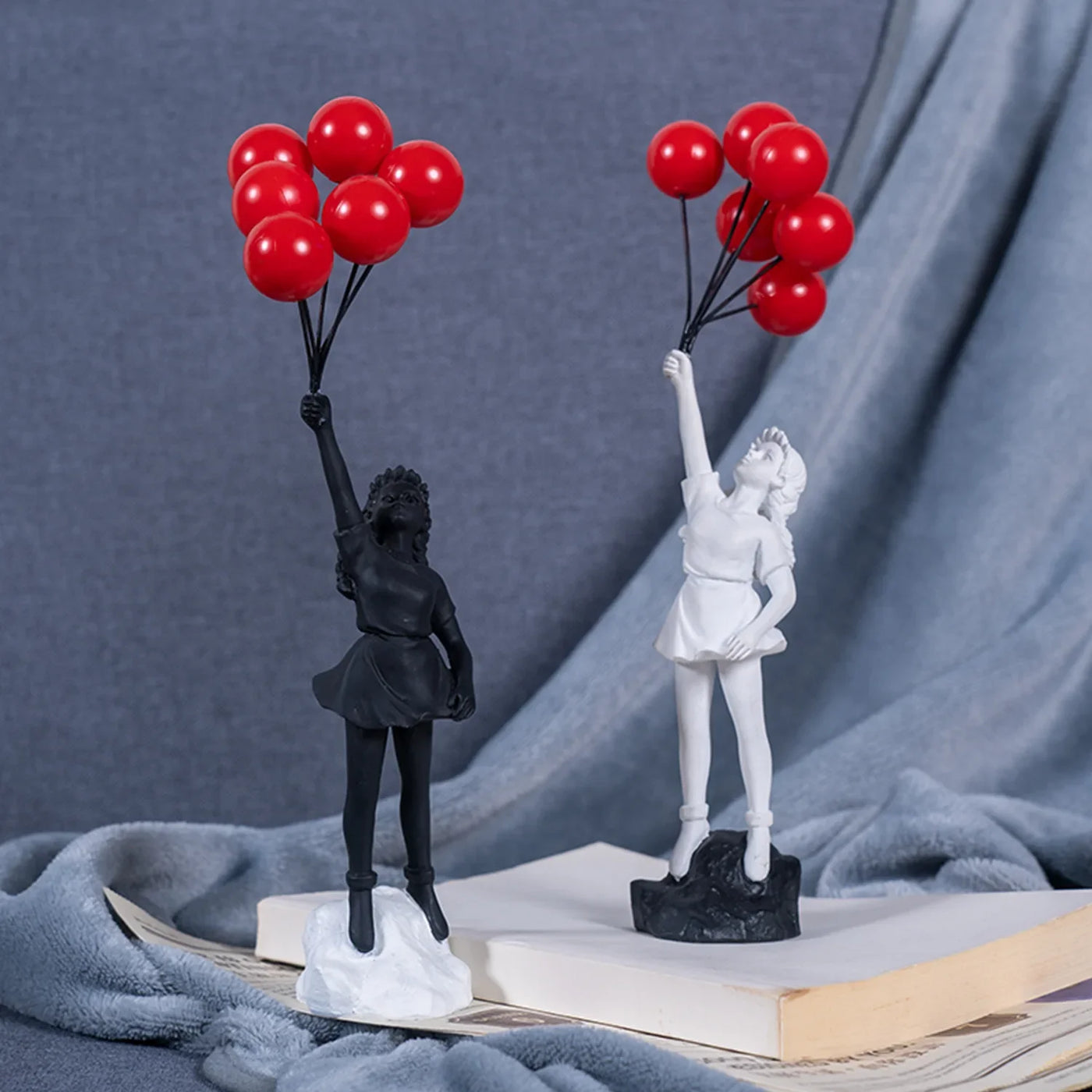 Liefdesballon Meisje Beeld Woondecoratie