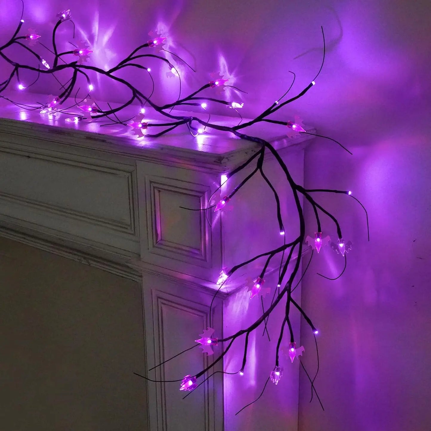 Halloween Lights Bat Pumpkin Led String Light Willow Vine Light Bendable Tree Lamp Halloween Party Home Decor Happy Halloween