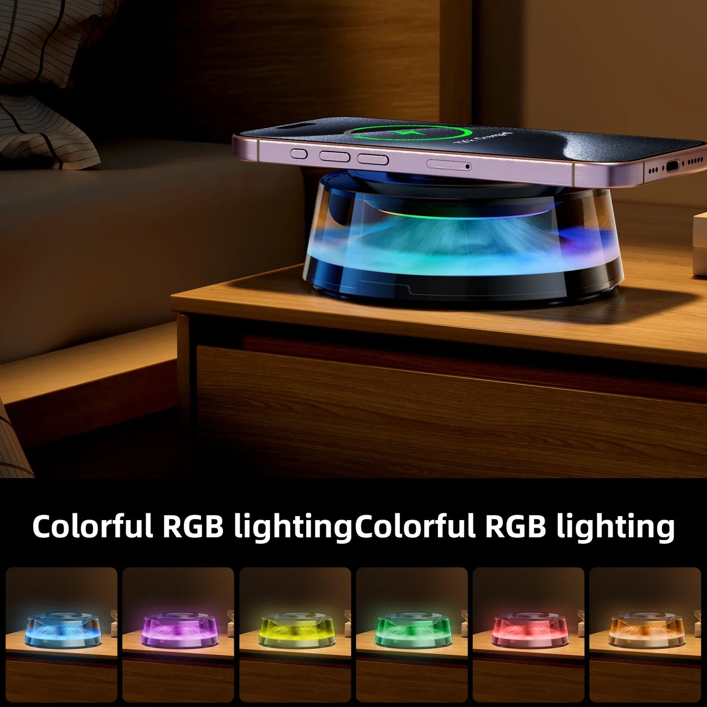 2025 Smart Aromatherapy Diffuser with Wireless Charging & Ambient Lighting