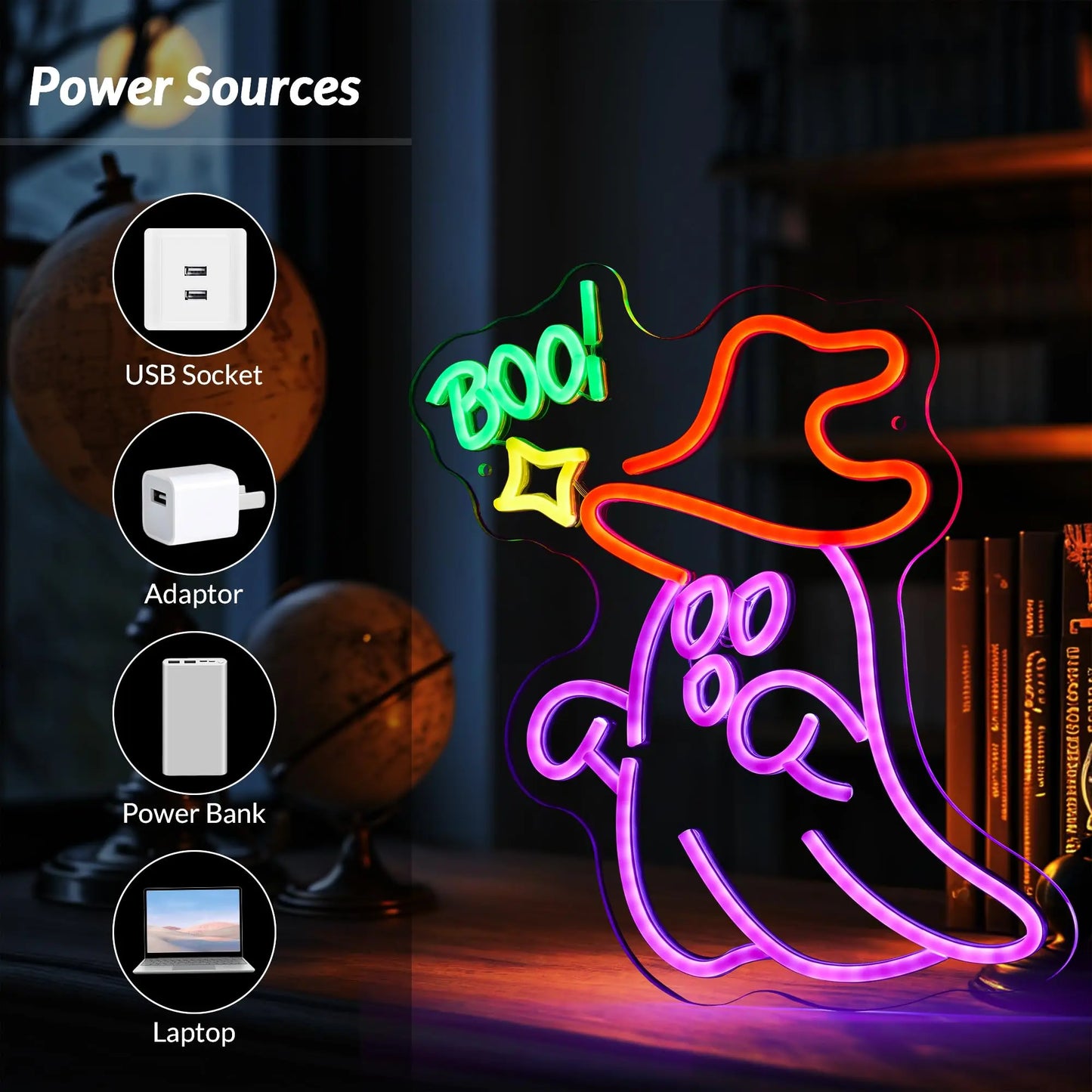 Halloween Ghost With Witch's Hat Fall Window Wall Decor for Halloween Party Home Table Room Man Cave Gifts for Kids