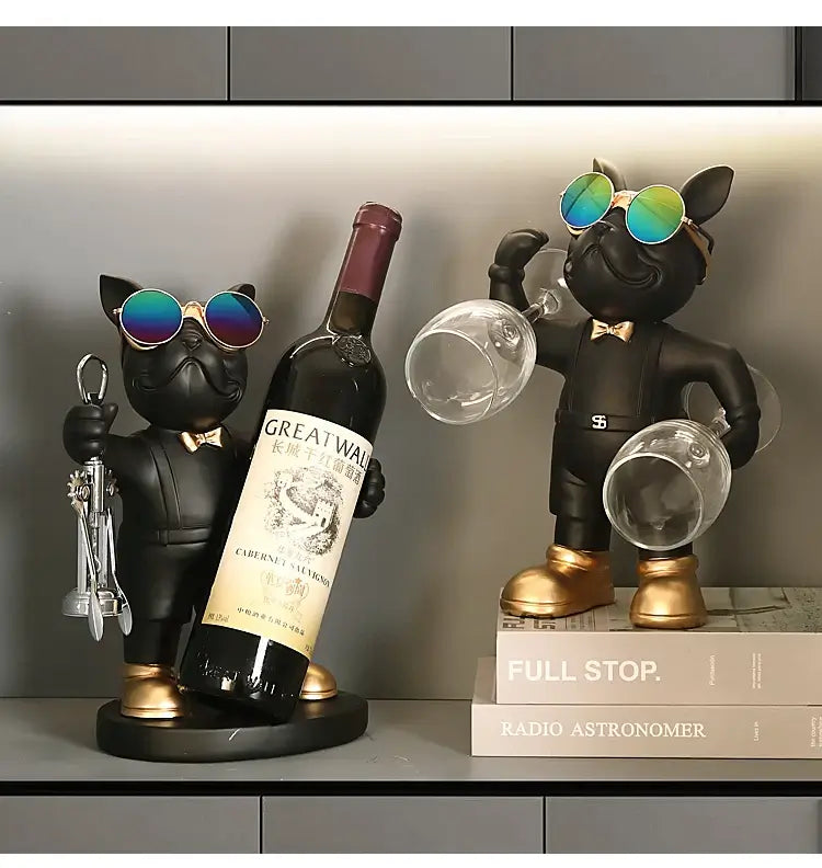 French Bulldog wine bottle holder