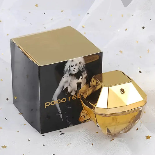 Women's Luxury Eau de Parfum 80ml - Golden Million Attraction Perfume in a chic gold bottle and elegant packaging.
