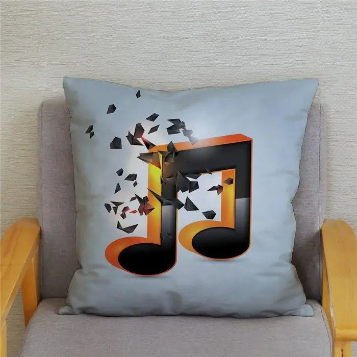 Kussenhoes met Cartoon Muziekprint