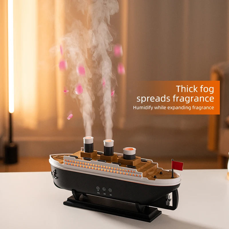 Retro Boat Humidifier - Ultrasonic Aromatherapy Diffuser with Remote