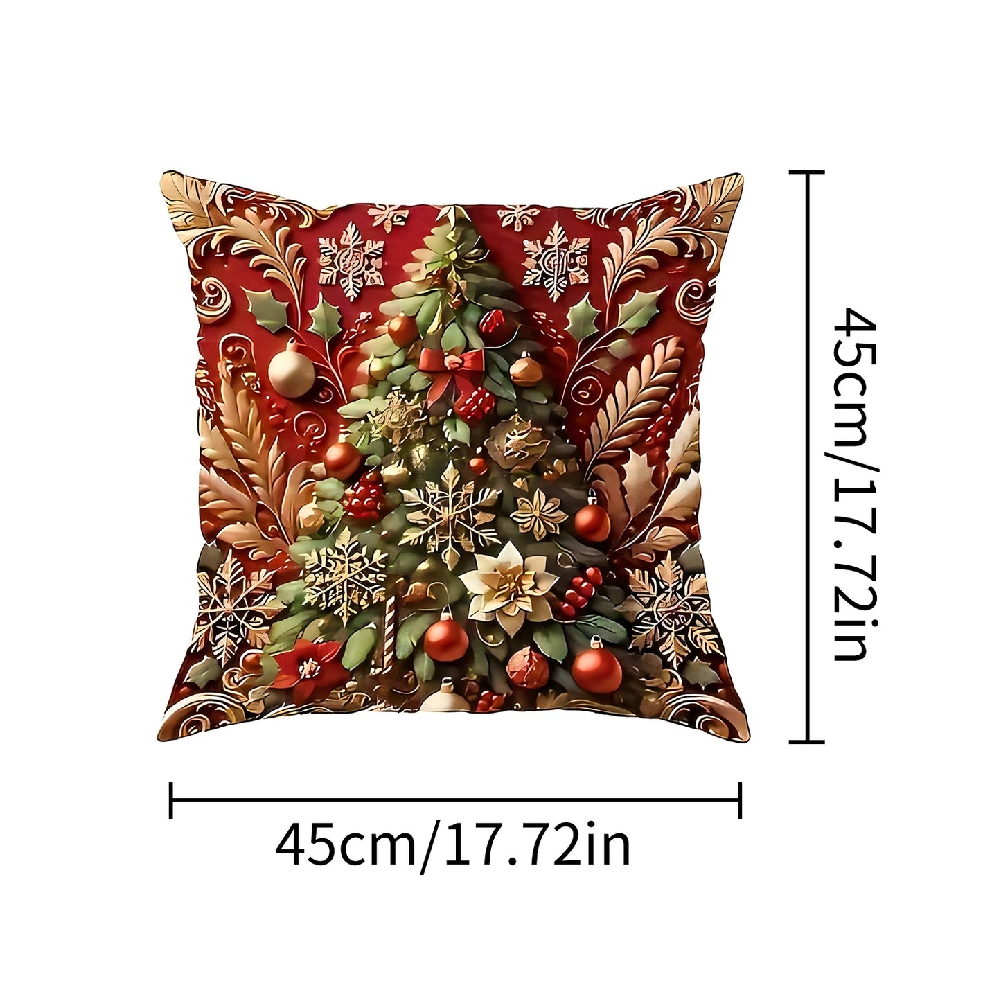 2D Christmas Pillow Cover - Santa Claus Xmas Party Decoration for Holiday Home Decor 2025-2026