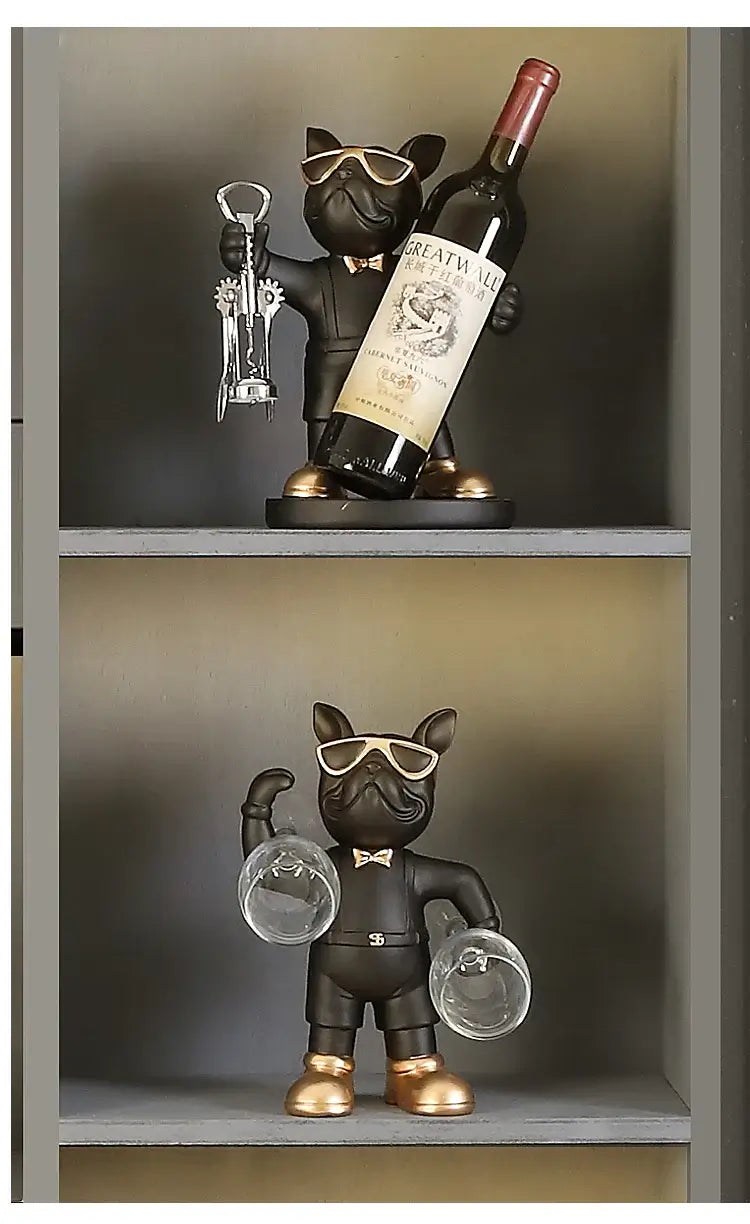 French Bulldog wine bottle holder