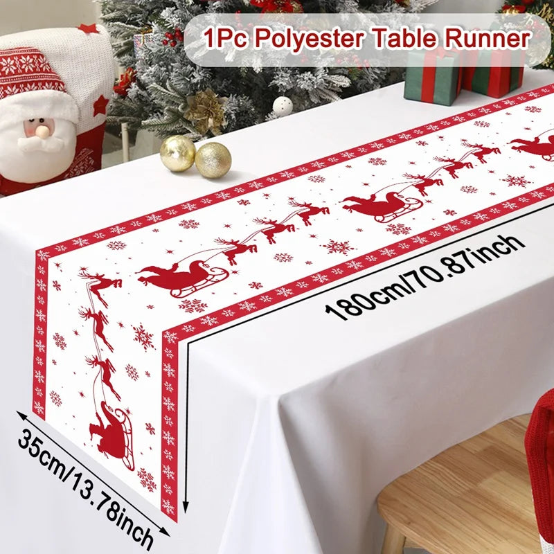 Christmas Table Runner - Merry Christmas Table Decor for Xmas Dining & Home 2025-2026
