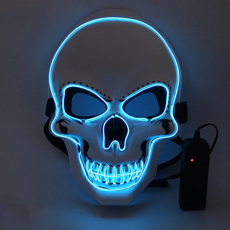 Halloween Horror Skull Mask LED Cold Light Mask LED Halloween Mask Cosplay Mask Halloween Party Decoration Luminous Skull Masks
