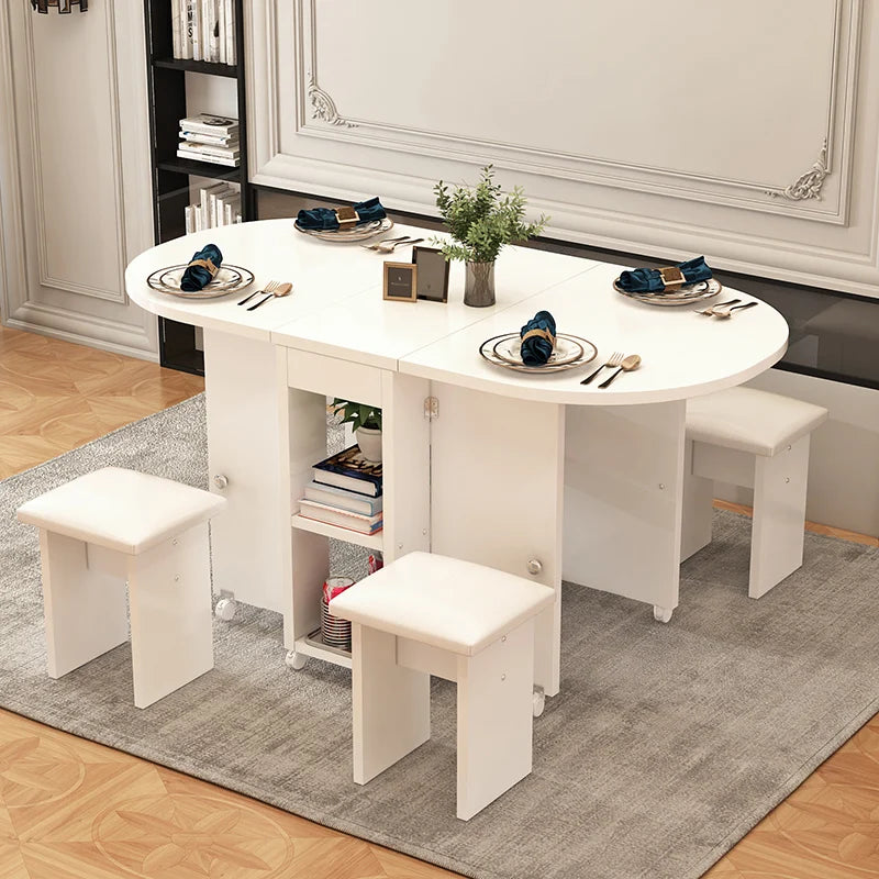 Foldable Dining Table Set - Modern Minimalist with Chairs
