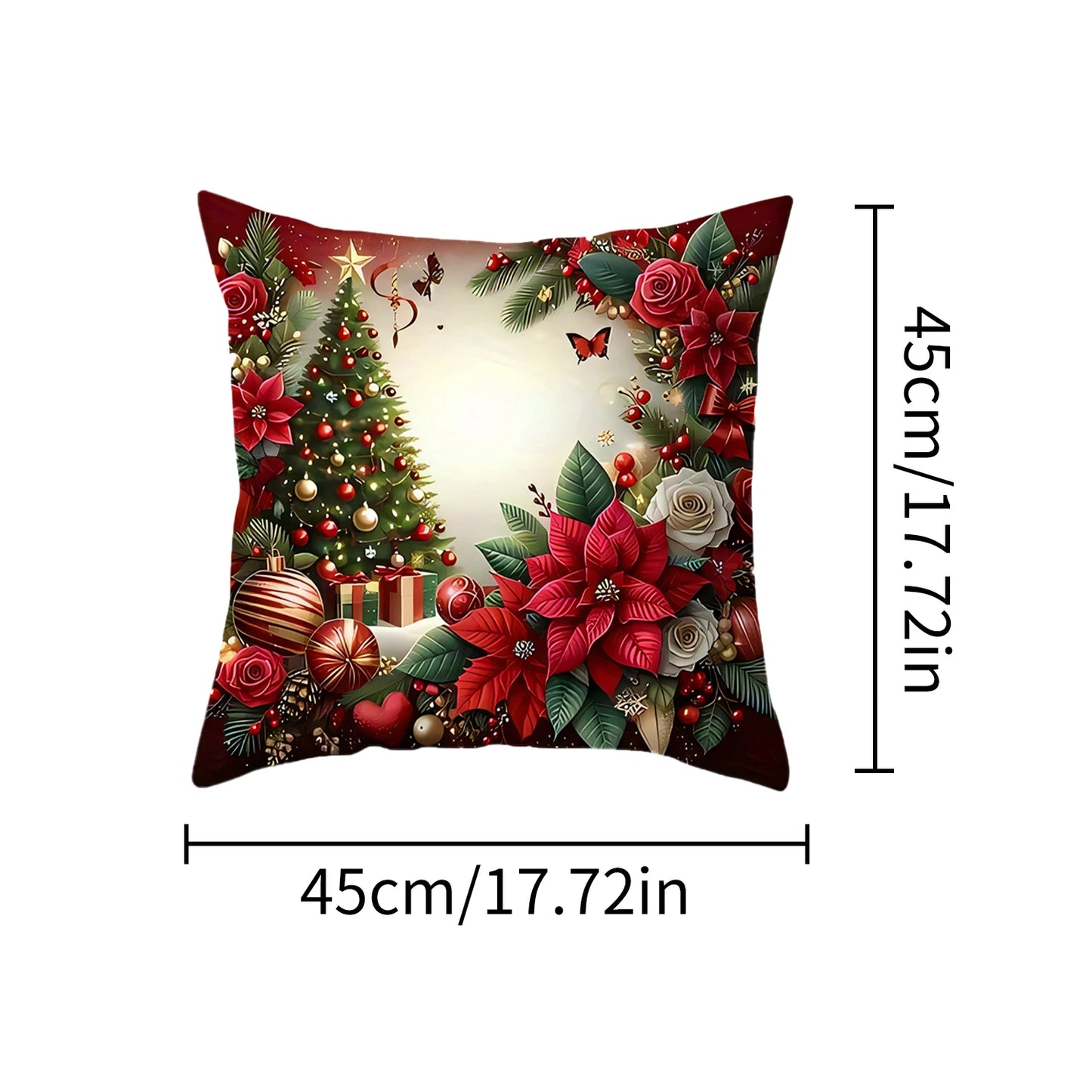 2D Christmas Pillow Cover - Santa Claus Xmas Party Decoration for Holiday Home Decor 2025-2026