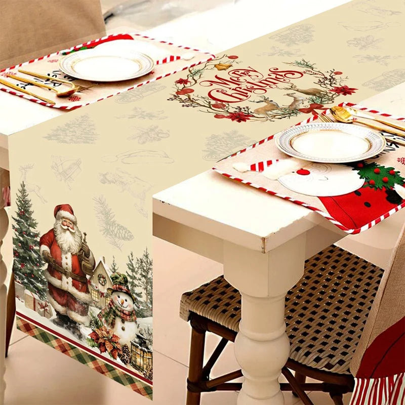 Christmas Table Runner - Merry Christmas Table Decor for Xmas Dining & Home 2025-2026
