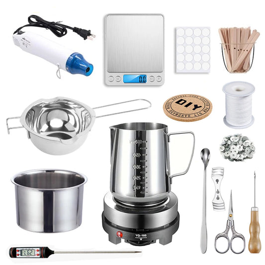 DIY Scented Candle Making Kit - Complete Tool Set with Wax Pot & Melting Plate