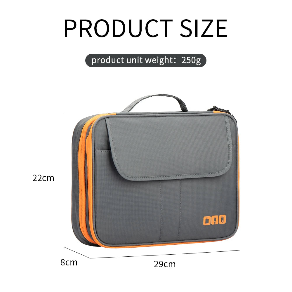 Cable Storage Bag Travel Electronics Organizer Portable Digital Gadget Storage Carry Case For Ipad Power Bank USB Charger Pouch