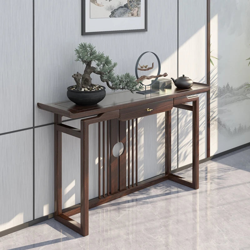 Minimalistische Houten Hoektafel Woondecoratie