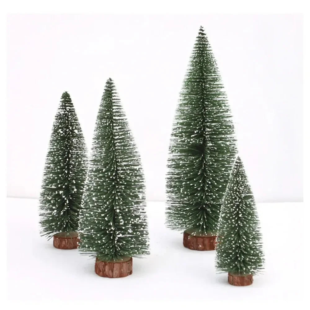 Mini Snow-Covered Christmas Tree - DIY Pine Ornament for Xmas Party & Winter Home Decor