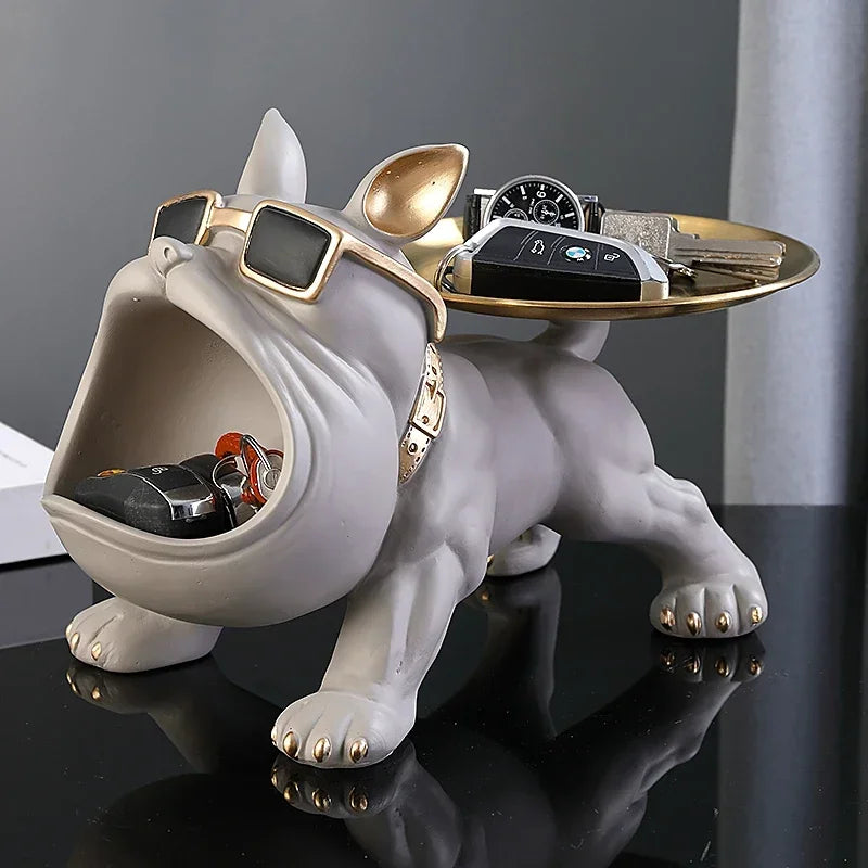 Bulldog Storage Box - Decorative Dog Figurine with Storage Space