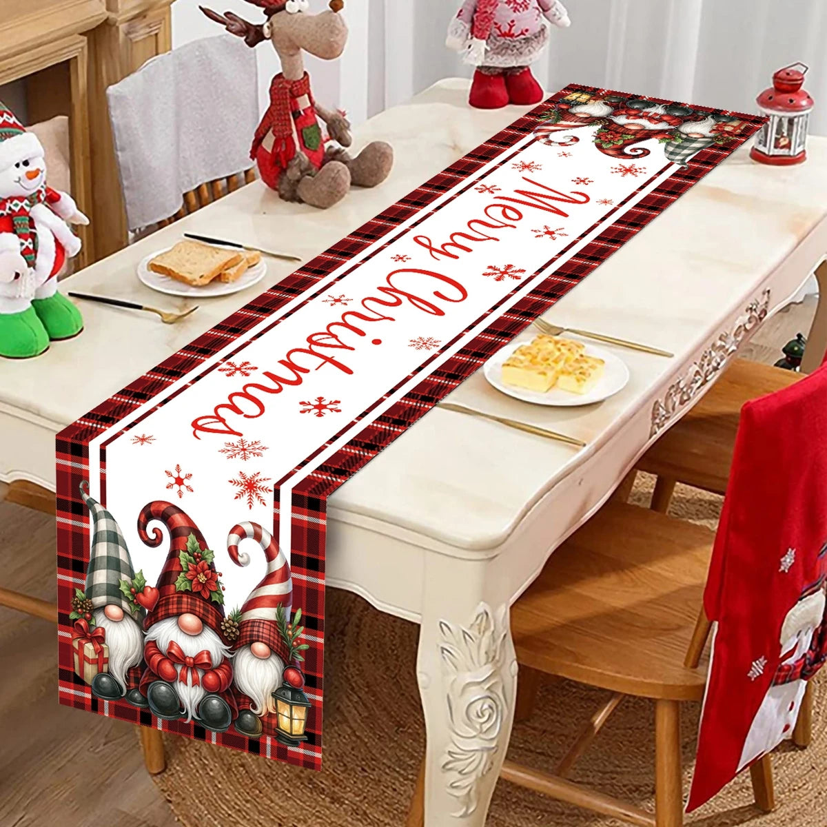 Christmas Table Runner - Merry Christmas Decoration for Xmas Party & Home Decor 2025-2026