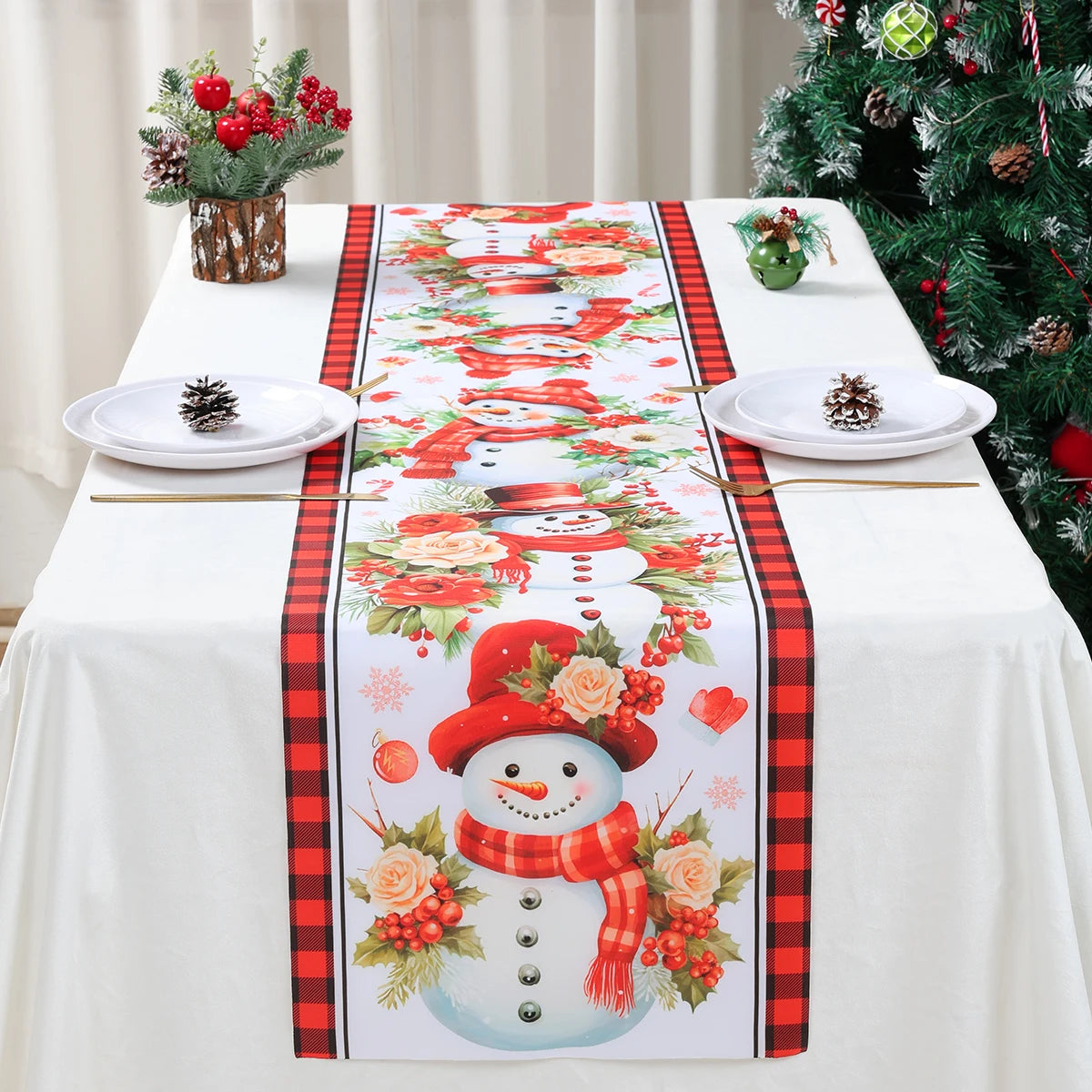 Christmas Table Runner - Merry Christmas Decoration for Xmas Party & Home Decor 2025-2026