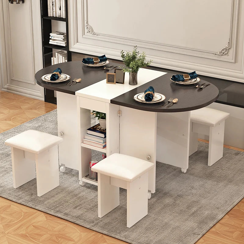 Foldable Dining Table Set - Modern Minimalist with Chairs
