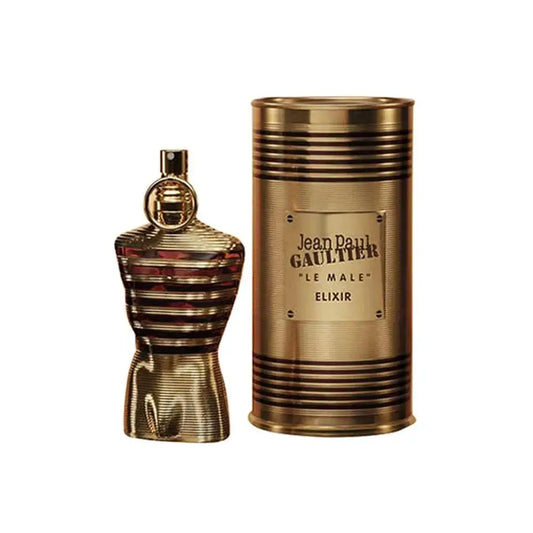 Jean Paul Gaultier Men's Perfume Collection featuring Le Male Elixir, elegant fragrance for modern men.