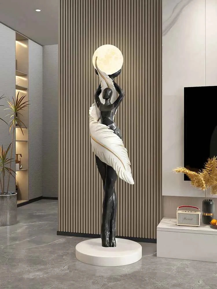 Home Decor Abstract Girl Statues Floor Decor Living Room Large Welcome Sculptures Artistic Ornaments Housewarming Gift Figurines