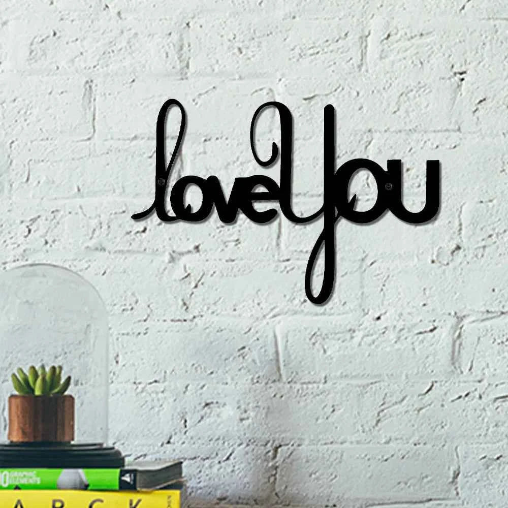 LOVE YOU Metal Wall Art Decorative Ornaments Minimalist Home Kitchen Bar Office Hanging Signs Decor Room Aesthetic