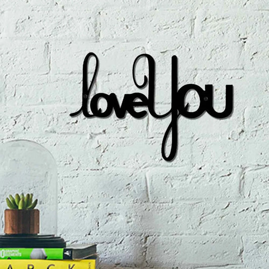 LOVE YOU Metal Wall Art Decorative Ornaments Minimalist Home Kitchen Bar Office Hanging Signs Decor Room Aesthetic