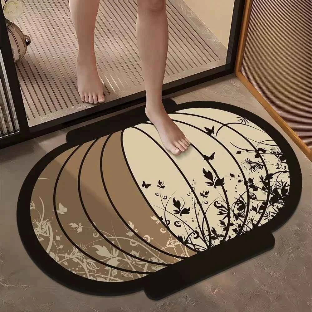 Living Room Decor Chinese Style Bathroom Door Mat Non-slip Antique Toilet Foot Mat Quick Dry polyester Lantern Floor Mat Bedroom