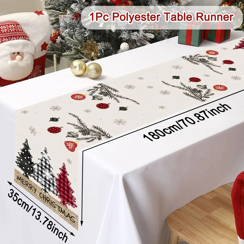 Christmas Table Runner - Merry Christmas Table Decor for Xmas Dining & Home 2025-2026