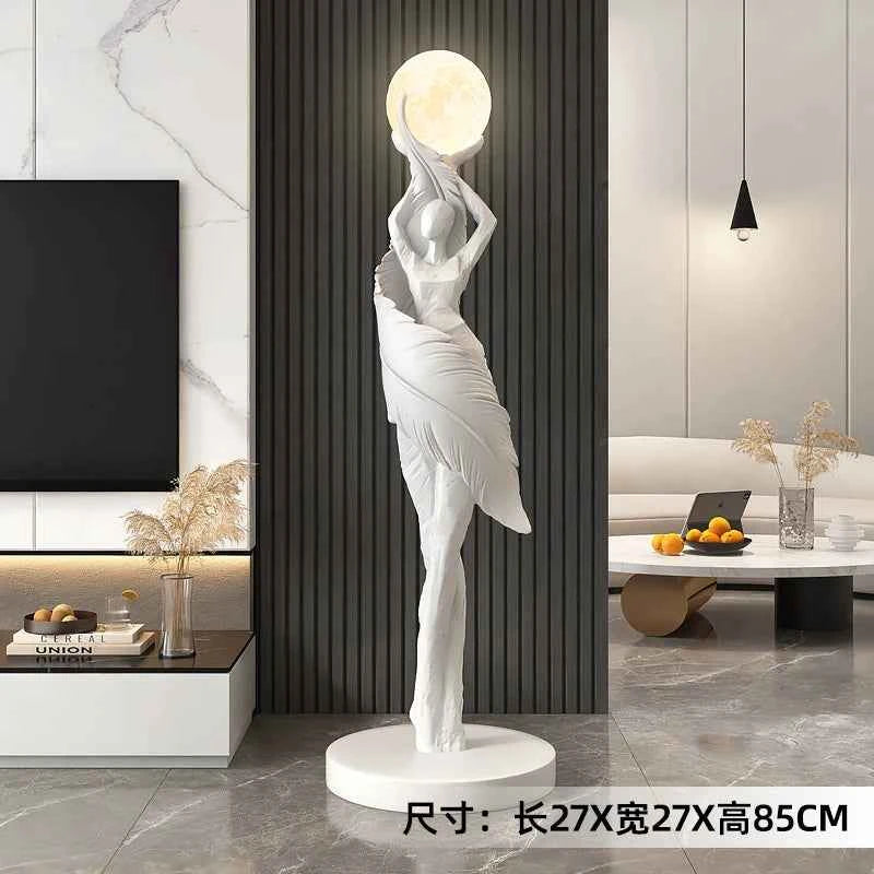 Home Decor Abstract Girl Statues Floor Decor Living Room Large Welcome Sculptures Artistic Ornaments Housewarming Gift Figurines