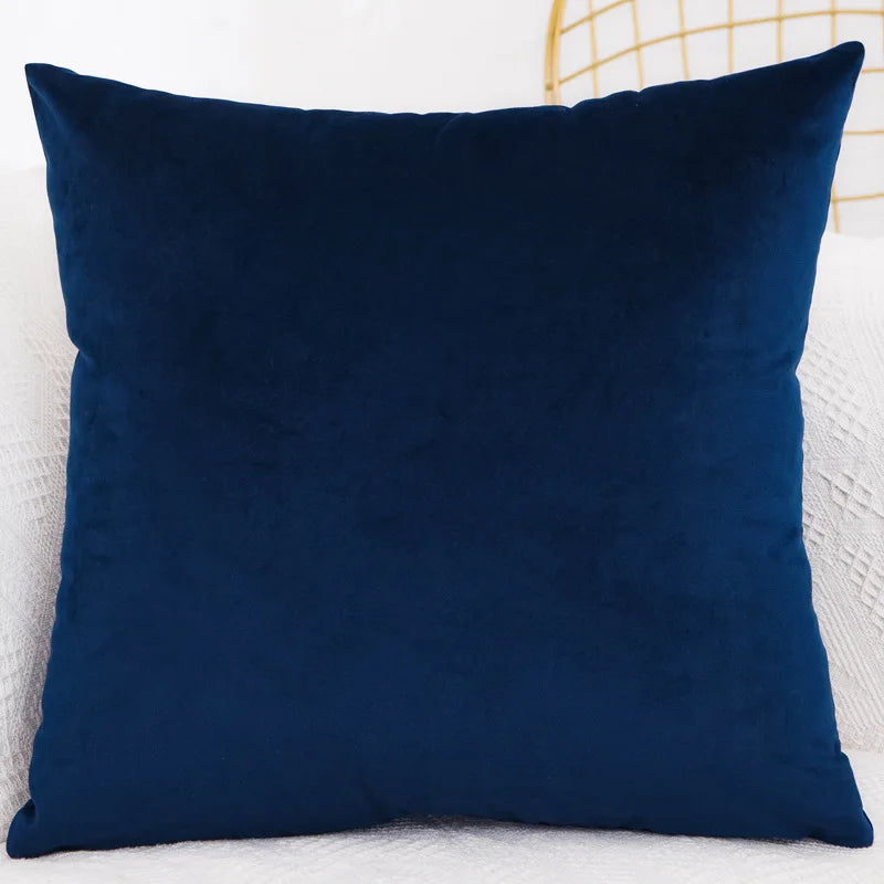 Velvet Throw Pillow Cover - Decorative Square Cushion Case for Sofa & Bedroom