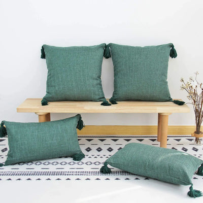 Pillowcase Cushion Cover For Living Room Sofa Office Car Decorative Pillowcase Linen Tassel Suitable For All Seasons Soft And Co
